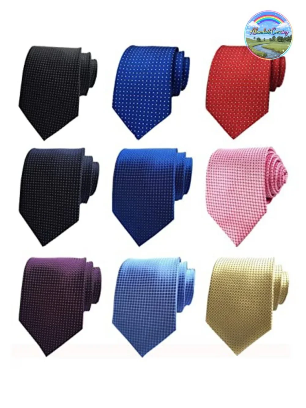 Men's Jacquard Woven Neckties, 9-Piece Classic Microfiber Tie Set